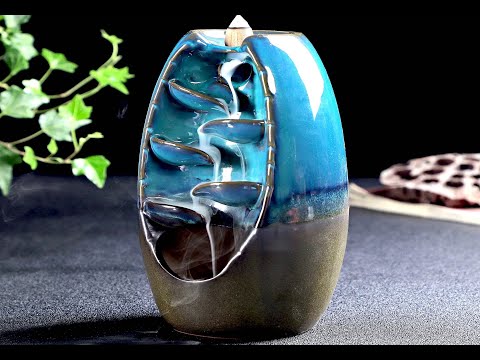 The Waterfall' Ceramic Incense Holder - Ocean